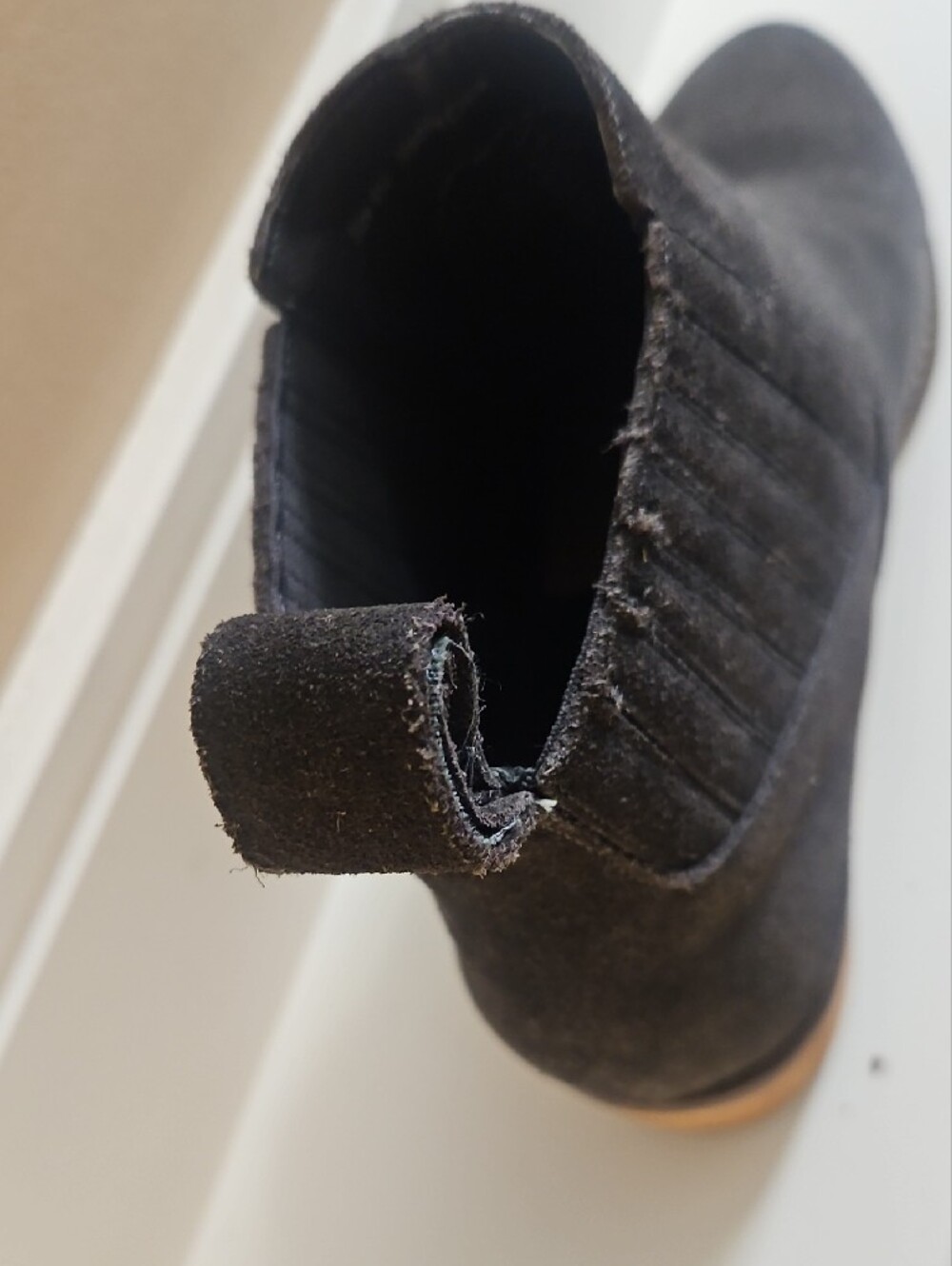 Dolce Vita Charcoal Grey Suede Ankle Booties with Low Stacked Heel - Picture 7 of 8